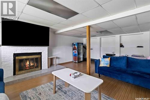 234 Priel Crescent, Saskatoon, SK - Indoor Photo Showing Living Room With Fireplace