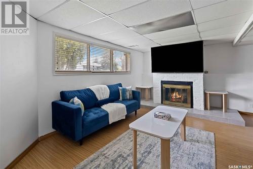 234 Priel Crescent, Saskatoon, SK - Indoor Photo Showing Living Room With Fireplace