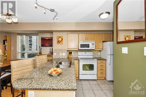 445 Laurier Avenue W Unit#302, Ottawa, ON - Indoor Photo Showing Kitchen With Double Sink