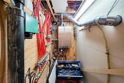 Efficient boiler provides in floor heating on main floor, radiant heating in basement - 