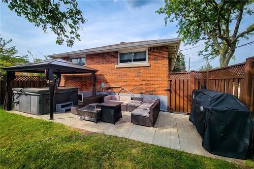 Backyard patio and hot tub - 44 Welbourn Drive, Hamilton, ON - Outdoor With Deck Patio Veranda With Exterior