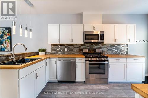 608 Upper James Street, Hamilton (Southam), ON - Indoor Photo Showing Kitchen With Double Sink