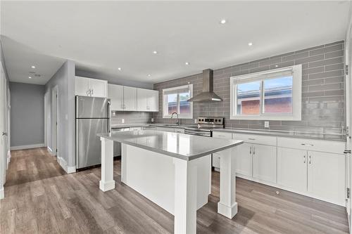 54 Coral Drive, Hamilton, ON - Indoor Photo Showing Kitchen With Stainless Steel Kitchen With Double Sink With Upgraded Kitchen