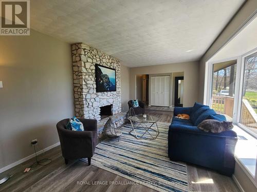 1460 Wallbridge Loyalist Road, Belleville, ON - Indoor Photo Showing Living Room With Fireplace