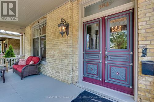 Detailed Front Door - 504 Waterloo Street, London, ON - Outdoor With Deck Patio Veranda With Exterior