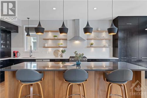 Large Island with pendant lighting - 1870 Maple Grove Road, Ottawa, ON - Indoor Photo Showing Kitchen With Upgraded Kitchen