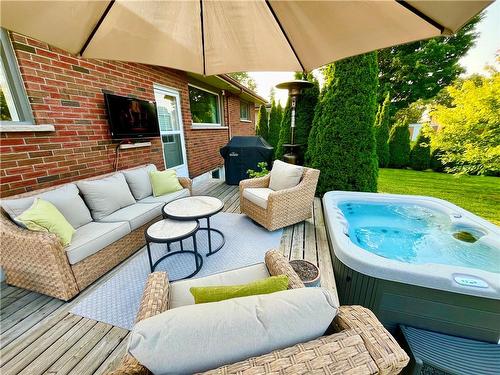 19 White Oaks Avenue, Brantford, ON - Outdoor With Above Ground Pool With Deck Patio Veranda With Exterior