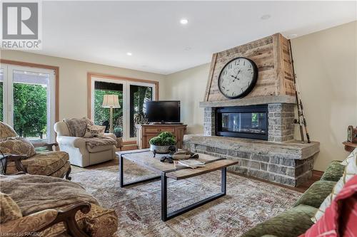 420 Mallory Beach Road, South Bruce Peninsula, ON - Indoor Photo Showing Living Room With Fireplace