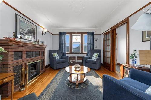 43 Strathearne Avenue, Hamilton, ON - Indoor Photo Showing Living Room With Fireplace