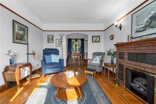 43 Strathearne Avenue, Hamilton, ON - Indoor Photo Showing Living Room With Fireplace