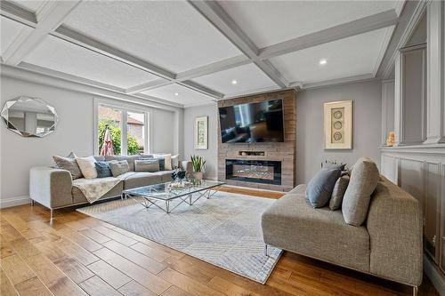 71 Stonepine Crescent, Hamilton, ON - Indoor Photo Showing Living Room With Fireplace