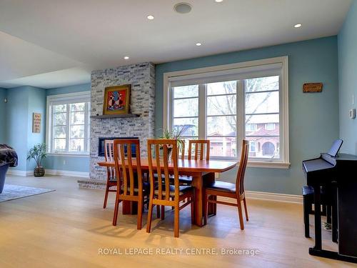 185 Cherry Post Dr, Mississauga, ON - Indoor Photo Showing Dining Room With Fireplace