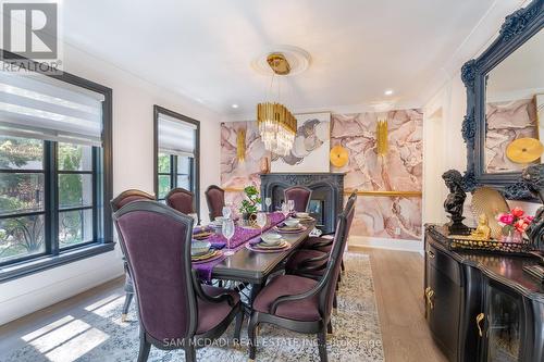 1540 Mississauga Road, Mississauga (Lorne Park), ON - Indoor Photo Showing Dining Room With Fireplace