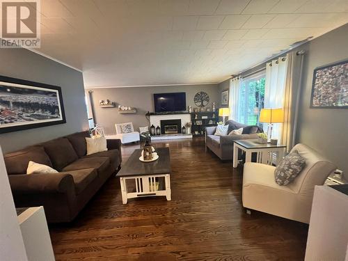 109A Conception Bay Highway, Clarkes Beach, NL - Indoor Photo Showing Living Room With Fireplace