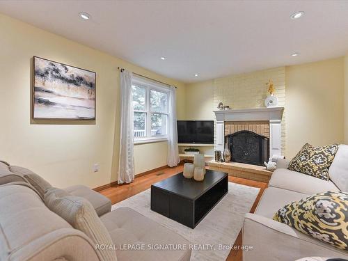 2368 Folkway Dr, Mississauga, ON - Indoor Photo Showing Living Room With Fireplace