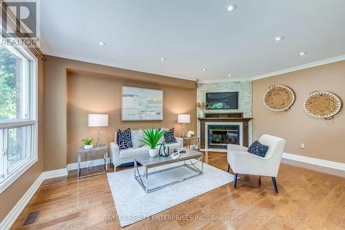 1181 Lansdown Drive, Oakville (Clearview), ON - Indoor Photo Showing Living Room With Fireplace