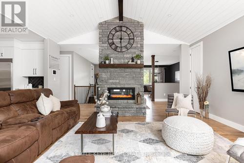 450 Fowlers Road, Huntsville, ON - Indoor Photo Showing Living Room With Fireplace