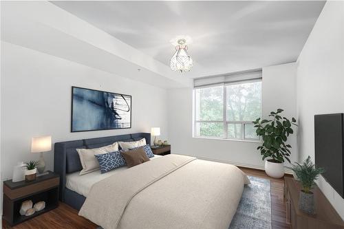 Virtually Staged - 100 Burloak Drive|Unit #2405, Burlington, ON - Indoor Photo Showing Bedroom