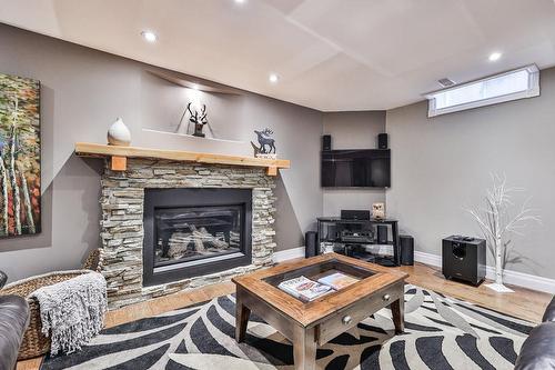 251 Sirente Drive, Hamilton, ON - Indoor Photo Showing Living Room With Fireplace