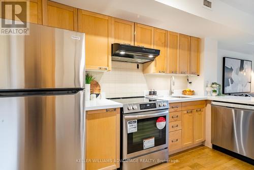 801 - 75 Dalhousie Street N, Toronto (Church-Yonge Corridor), ON - Indoor Photo Showing Kitchen With Stainless Steel Kitchen