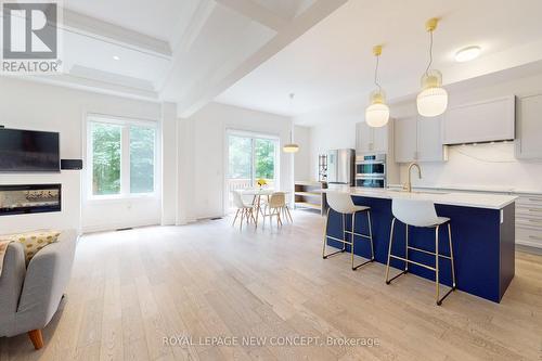 1409 Blackmore Street N, Innisfil, ON - Indoor Photo Showing Kitchen With Fireplace