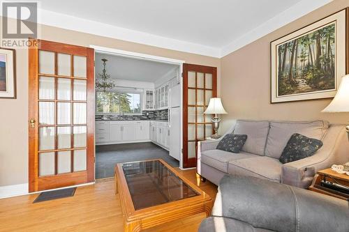 French doors lead from living room to eat-in kitchen. - 815 Joseph Street E, Cardinal, ON - Indoor Photo Showing Living Room