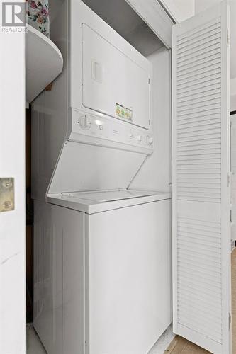 Laundry closet located in main level 4-piece bathroom. - 815 Joseph Street E, Cardinal, ON - Indoor Photo Showing Laundry Room