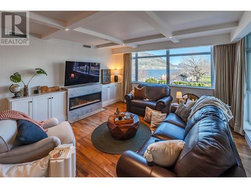 160 Lakeshore Drive W Unit# 302, Penticton, BC - Indoor Photo Showing Living Room With Fireplace