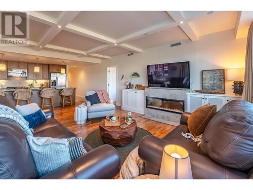 160 Lakeshore Drive W Unit# 302, Penticton, BC - Indoor Photo Showing Living Room With Fireplace