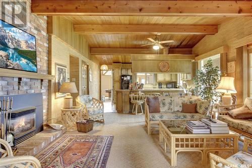 420 Katepwa Drive S, Katepwa Beach, SK - Indoor Photo Showing Living Room With Fireplace