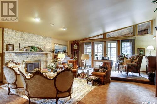 420 Katepwa Drive S, Katepwa Beach, SK - Indoor Photo Showing Living Room With Fireplace