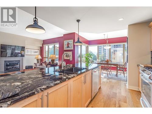 1160 Bernard Avenue Unit# 310, Kelowna, BC - Indoor Photo Showing Kitchen With Double Sink