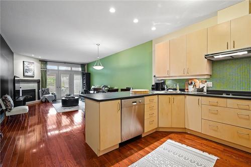 99 Willowlanding Court, Welland, ON - Indoor Photo Showing Kitchen With Fireplace