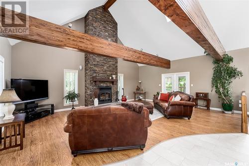 319 Tatanka Drive, Buffalo Pound Lake, SK - Indoor Photo Showing Living Room With Fireplace