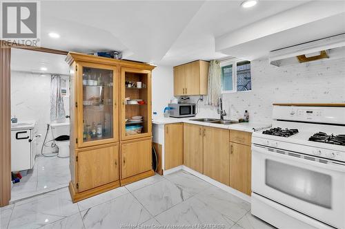 1092 Highland Avenue, Windsor, ON - Indoor Photo Showing Kitchen With Double Sink