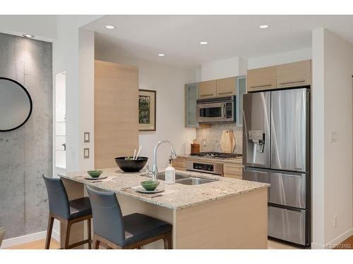 103-68 Songhees Rd, Victoria, BC - Indoor Photo Showing Kitchen With Double Sink With Upgraded Kitchen