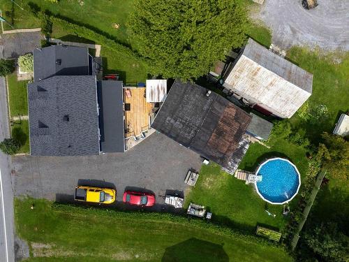 Aerial photo - 129 Rg De L'Église S., Saint-Marcel-De-Richelieu, QC - Outdoor With Above Ground Pool With View