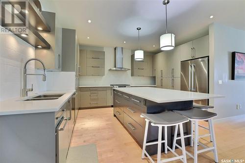 4214 Skinner Court, Regina, SK - Indoor Photo Showing Kitchen With Stainless Steel Kitchen With Double Sink With Upgraded Kitchen