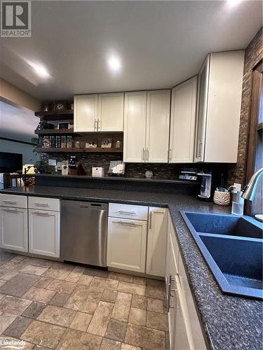 296 High St, Mactier, ON - Indoor Photo Showing Kitchen With Double Sink