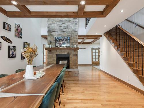 Dining room - 135 Rue Hamann, Cowansville, QC - Indoor Photo Showing Other Room With Fireplace