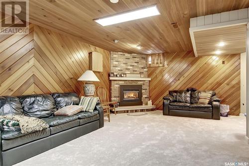 67 Selkirk Crescent, Regina, SK - Indoor Photo Showing Living Room With Fireplace