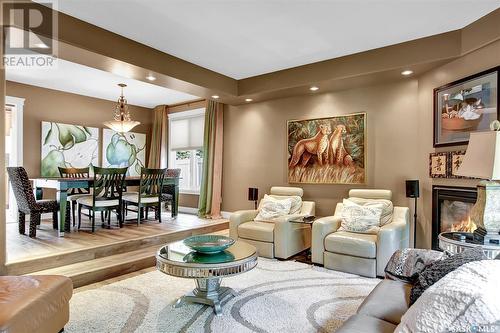 67 Selkirk Crescent, Regina, SK - Indoor Photo Showing Living Room With Fireplace