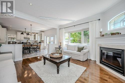 3893 Trelawny Circle, Mississauga (Lisgar), ON - Indoor Photo Showing Living Room With Fireplace