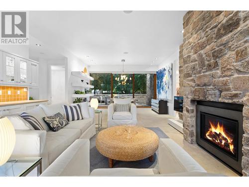 106 Devon Drive, Okanagan Falls, BC - Indoor Photo Showing Living Room With Fireplace