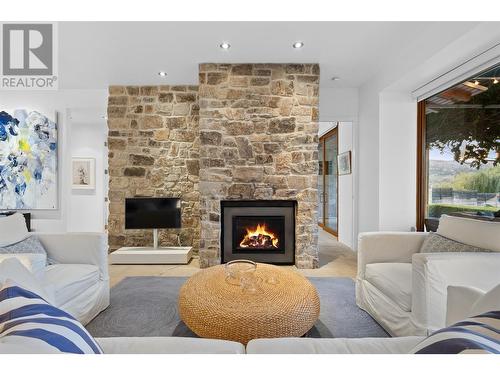 106 Devon Drive, Okanagan Falls, BC - Indoor Photo Showing Living Room With Fireplace