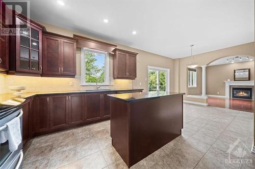 58 Queenston Drive, Ottawa, ON - Indoor Photo Showing Kitchen With Fireplace With Upgraded Kitchen