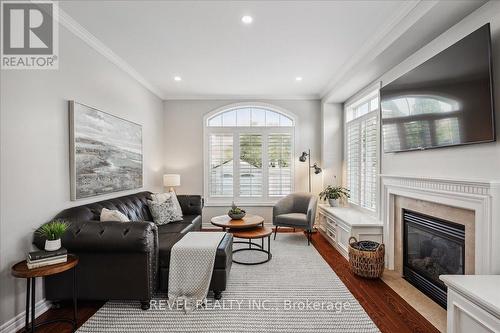 3105 Jenn Avenue, Burlington (Alton), ON - Indoor Photo Showing Living Room With Fireplace