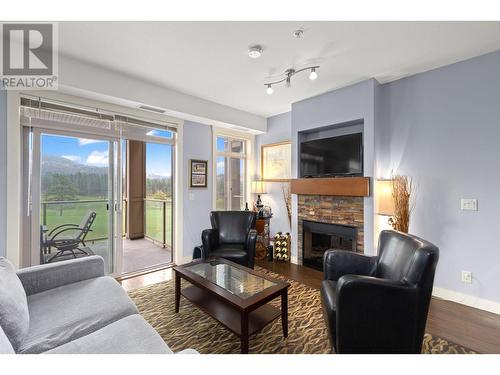 3545 Carrington Road Unit# 301, West Kelowna, BC - Indoor Photo Showing Living Room With Fireplace