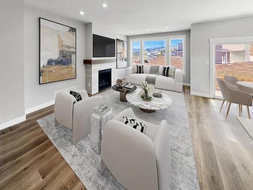 1618 Pine Street, Merritt, BC - Indoor Photo Showing Living Room With Fireplace