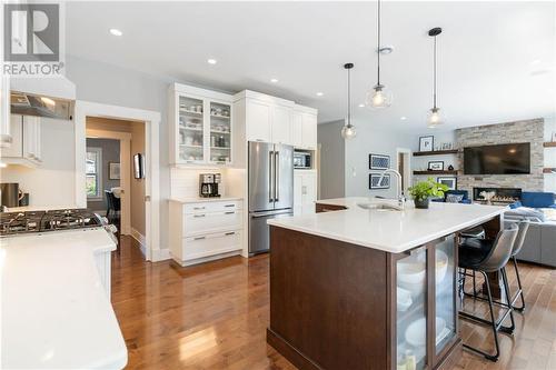 22 Annfield Court, Moncton, NB - Indoor Photo Showing Kitchen With Fireplace With Double Sink